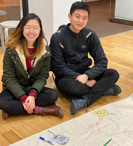 Folks drawing with archkidecture at the Chicago Architecture Biennial