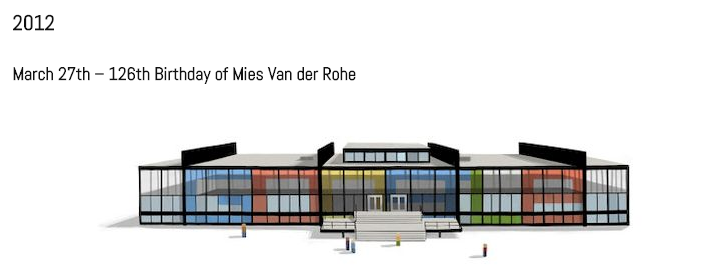 Google Doodle from March 27 2012 to honor Mies Van der Rohe