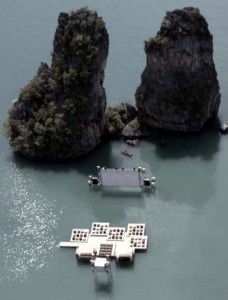 cinema on rafts in Thailand by Buro Ole Scheeren