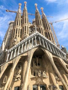 Gaudi Church in Barcelona under construction