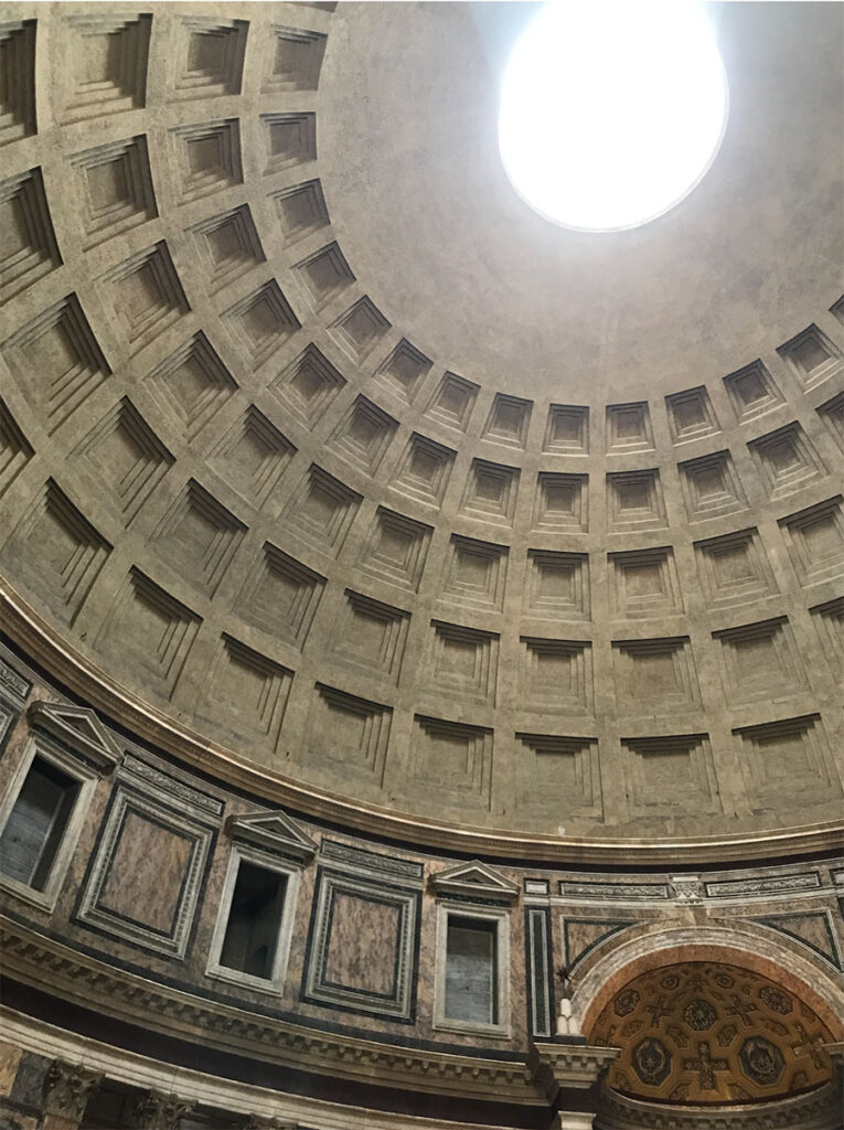 photo of the ceiling of the pantheon