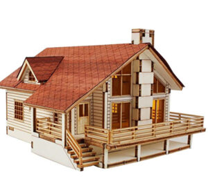 wooden chalet house model