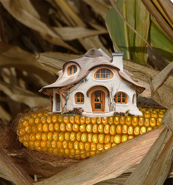 picture of a cobhouse on a corncob